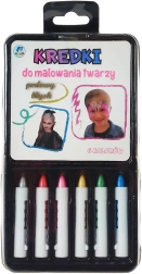 Perleťové ceruzky na maľovanie na tvár pre deti, sada 6 farieb