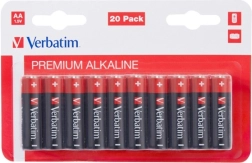 Alkalické batérie AA 1,5 V VERBATIM, balenie 20 ks