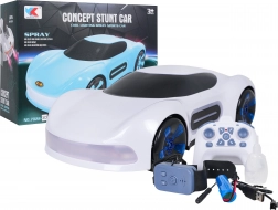 RC auto s dymovým efektom a ovládaním ovládačom aj hodinkami – biele