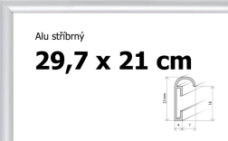 Hliníkový rám strieborný A4 29,7x21 cm