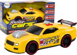 Žlté závodné auto so svetlami a zvukmi