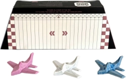 Toddleroad Hangár Marble – sada 3 ergonomických silikónových lietadiel s funkčnou krabicou