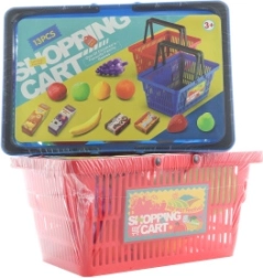 Nákupný košík s ovocím a potravinami