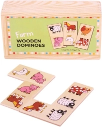 Bigjigs Toys drevené domino – farma