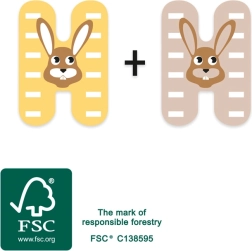 Drevené písmeno H so zajacom