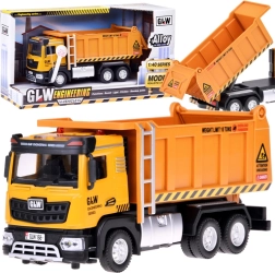 Detská sklápacia tatrovka so svetlom a zvukom, kovová karoséria, pull-back