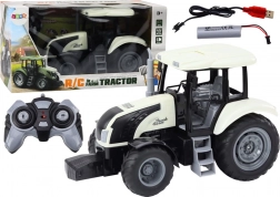 RC traktor 2.4G s diaľkovým ovládaním a zvukovými efektmi – biely
