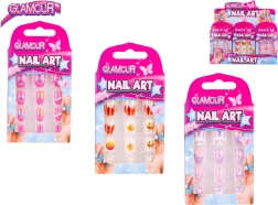 Glamour sada nalepovacích nechtov pre deti, 12 ks
