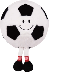 Plyšová nafukovacia futbalová lopta s tváričkou, 15 cm