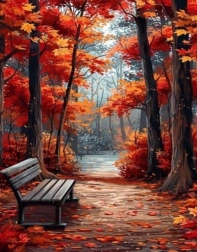 Norimpex diamantové maľovanie – lavička v parku 30 × 40 cm