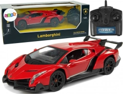 Pretekárske auto R/C 1:24 Lamborghini Veneno červené s LED svetlami