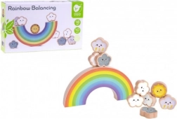 Drevená balančná dúha s mrakmi