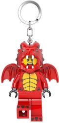Lego minifigures červený drak – svietiaci prívesok na kľúče s led svetlom