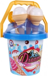 Súprava do piesku Zmrzlina – modré vedierko