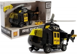 Záchranná helikoptéra na batérie so svetlami a zvukmi