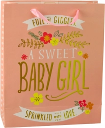 Darčeková taška na narodenie pre dievčatko 32 x 26 x 12 cm