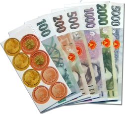 Hracie peniaze české koruny