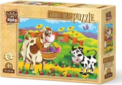 Drevené puzzle Kravička s Kvetinami 25 dielikov