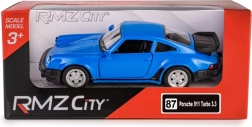 Kovový model RMZ City PORSCHE 911 Turbo 3.3 1:32 modrý s pull-backom