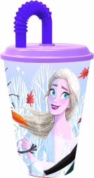 Pohárik so slamkou Ľadové kráľovstvo 430 ml plastový