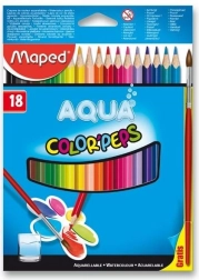 Trojhranné pastelky Maped Aqua Color'Peps 18 ks so štetcom