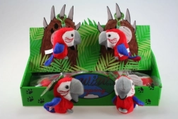 Plyšový papagáj – kľúčenka 8 cm