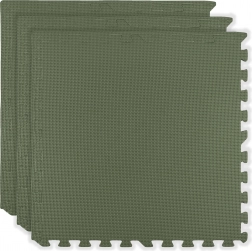 Penová podložka HUMBI 180 × 60 cm – veľké vodoodolné puzzle, bezpečné, 3 ks, khaki
