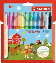 Stabilo Trio Jumbo sada fixiek, 12 farieb