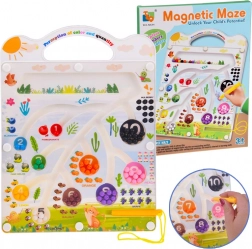 Magnetická vzdelávacia tabuľka s labyrintom – učenie farieb a počítania