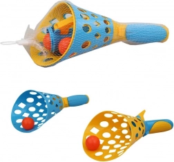 Košík s vystreľovacím loptičkom pre deti