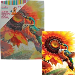 Diamantové maľovanie – kvet a kolibrík 30 × 40 cm