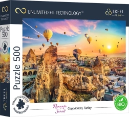 Puzzle TREFL UFT romantický západ slnka, Kapadócia, 500 dielikov