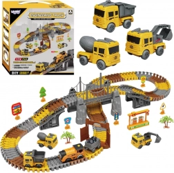 Woopie stavebnica závodnej dráhy XXL elektrická koľaj – stavenisko, 174 dielov