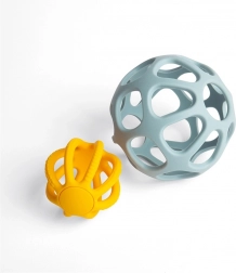 aktívne silikónové loptičky BIGJIGS TOYS pre bábätká (sada 2 ks)