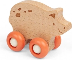 Drevená hračka na kolieskach - Domáce zviera
