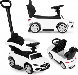 Odrážadlo s vodiacou tyčou MERCEDES C‑Class s interaktívnym volantom – Biela