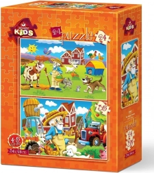 Puzzle Šťastný farmár 24 + 35 dielikov