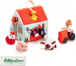 Lilliputiens rozkladacia farma so 6 zvieratkami, farmárom a traktorom 18 m+