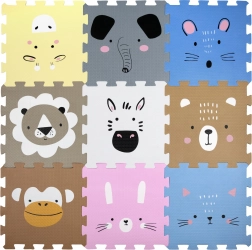 Humbi penová podložka – vzdelávacie puzzle so zvieratkami 120 × 120 cm, 9 dielov