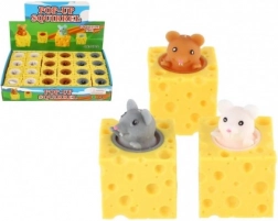 Senzorická squishy myška v syre – antistresový gniotek Pop It