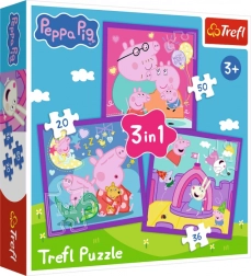 Puzzle Prasiatko Peppa 3v1 (20, 36, 50 dielikov)