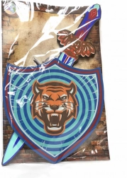 Penený meč a štít s motívom tigra