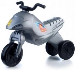 Trojkolesové odrážadlo Super Bike, strieborné, 44 cm