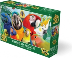3D puzzle Usmievaví papagáje 100 dielikov