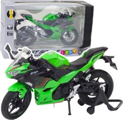Kovový športový motocykel zelený 1:12