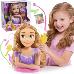 Hlava na česanie a styling DISNEY princezná Locika s doplnkami, 13 dielov