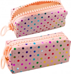 Školský peračník Veľké ružové bodky s veľkým zipsom