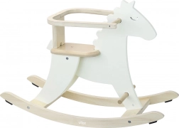 Vilac Drevený hojdací koník s operadlom biely