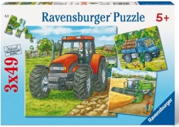 Puzzle Poľnohospodárske stroje 3x49 dielikov Ravensburger