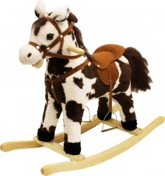 Hojdací kôň s efektmi strakatý 71x30x62 cm